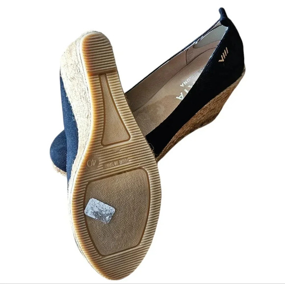 Viscata Barcelona Handmade Roses Espadrille Canvas Jute Wedges Black Size EU 40. - Picture 14 of 16